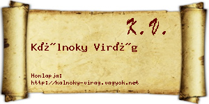 Kálnoky Virág névjegykártya